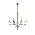 Emirel Vintage 8-Light Candle Wooden Chandelier