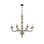 Emirel Vintage 8-Light Candle Wooden Chandelier