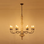 Emirel Vintage 8-Light Candle Wooden Chandelier