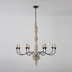 Emirel Vintage 8-Light Candle Wooden Chandelier