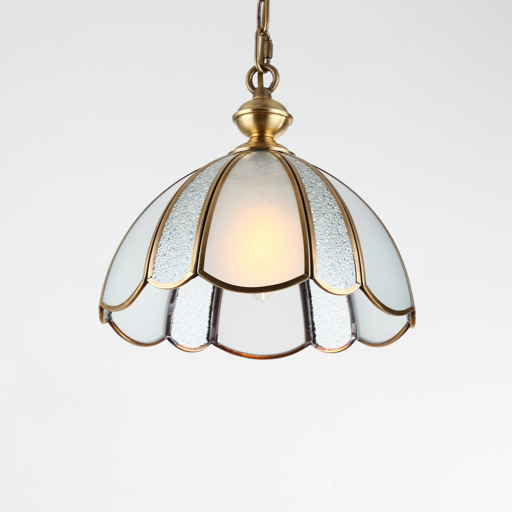 Ophaan Traditional Art Brass Glass Pendant Light