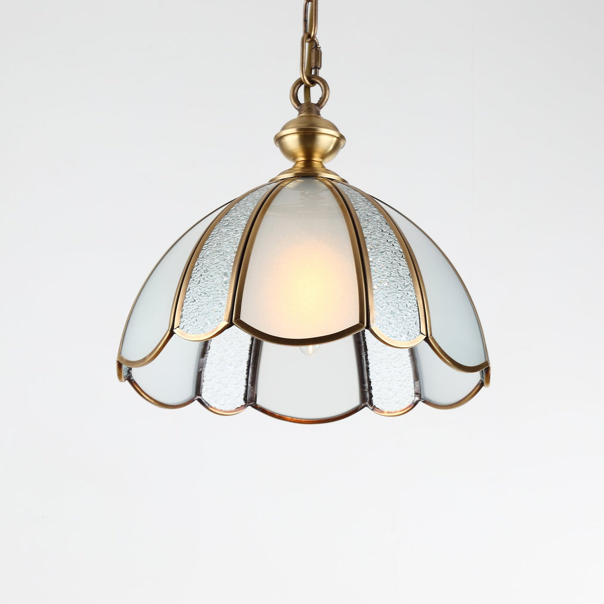 Ophaan Traditional Art Brass Glass Pendant Light