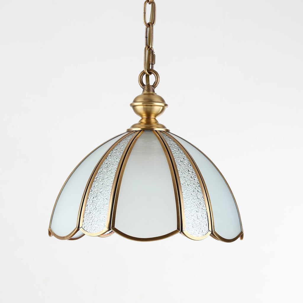 Ophaan Traditional Art Brass Glass Pendant Light