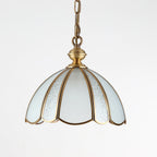 Ophaan Traditional Art Brass Glass Pendant Light
