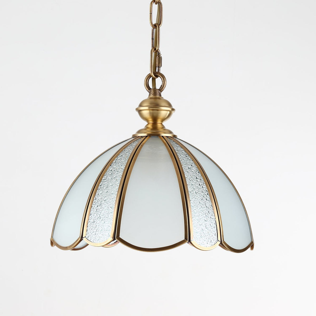 Ophaan Traditional Art Brass Glass Pendant Light