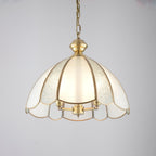 Ophaan Traditional Art Brass Glass Pendant Light