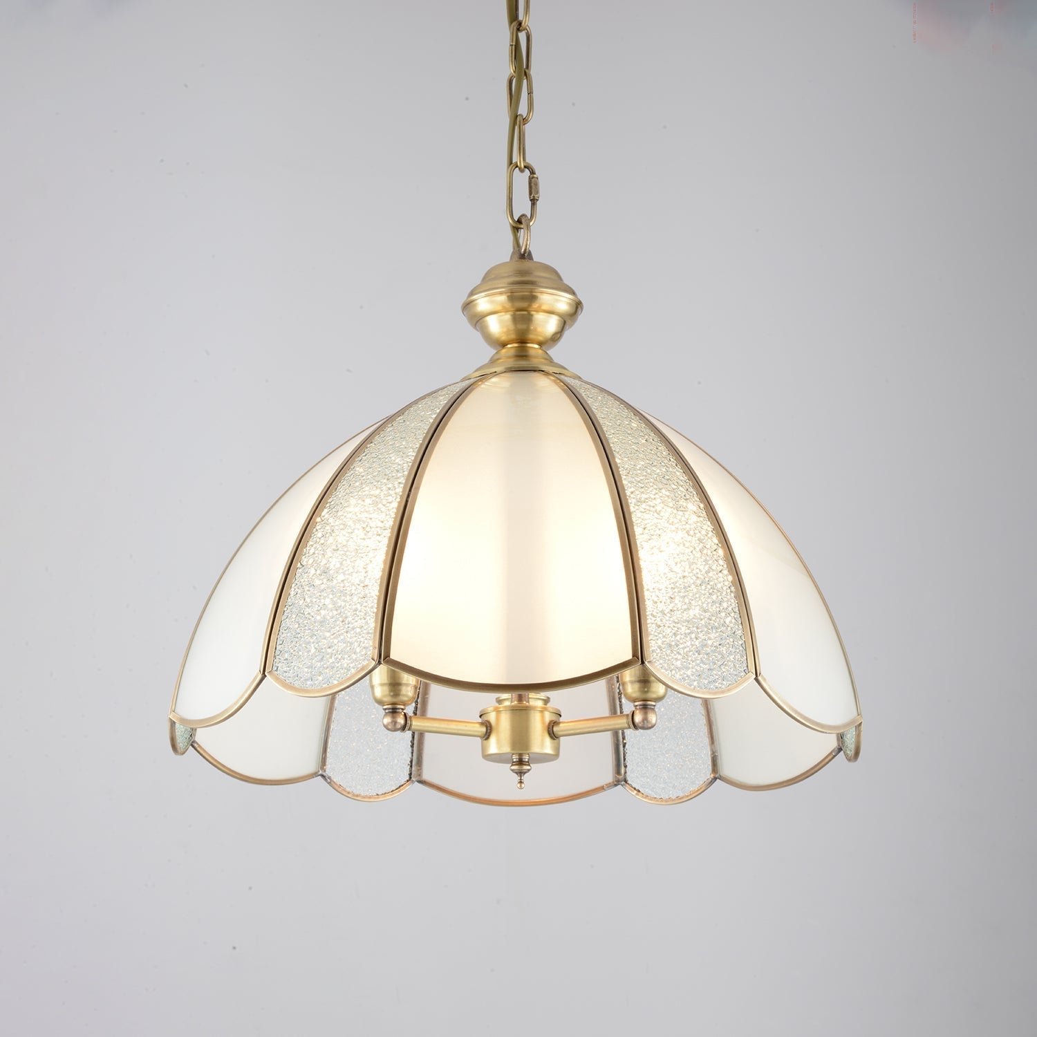 Ophaan Traditional Art Brass Glass Pendant Light
