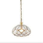 Ophaan Traditional Art Brass Glass Pendant Light