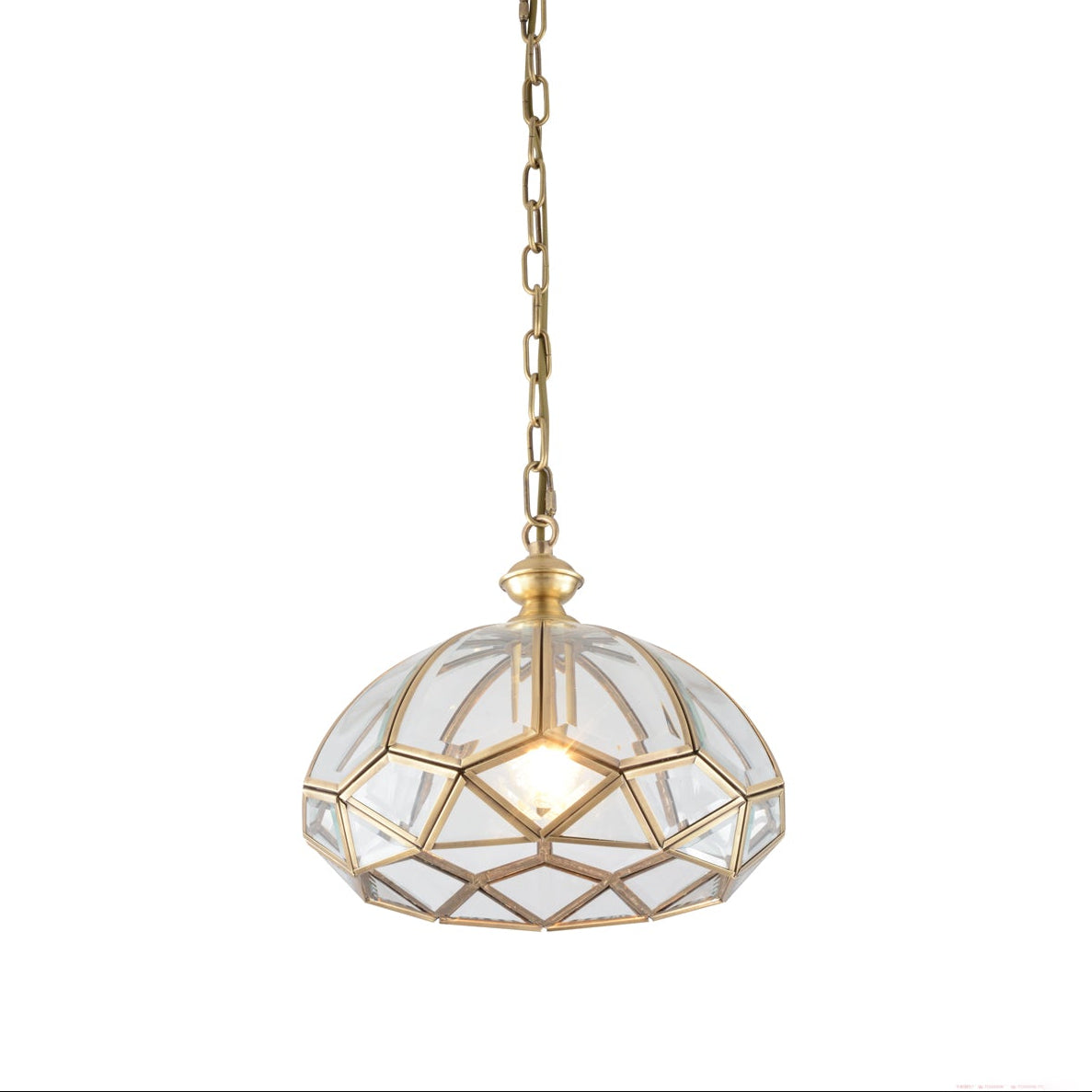 Ophaan Traditional Art Brass Glass Pendant Light