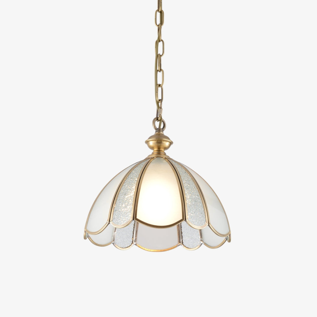 Ophaan Traditional Art Brass Glass Pendant Light