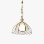 Ophaan Traditional Art Brass Glass Pendant Light