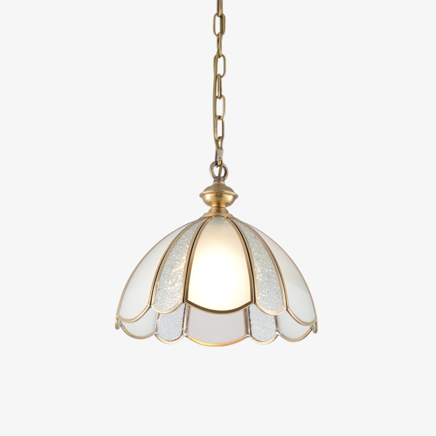 Ophaan Traditional Art Brass Glass Pendant Light