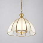 Ophaan Traditional Art Brass Glass Pendant Light