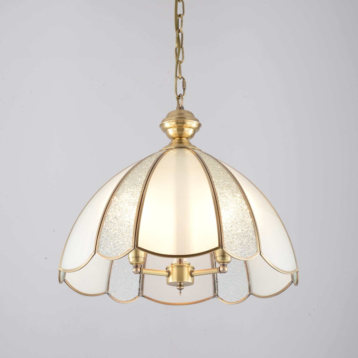 Ophaan Traditional Art Brass Glass Pendant Light