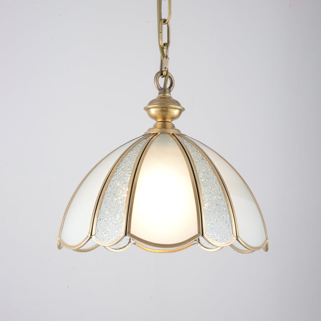 Ophaan Traditional Art Brass Glass Pendant Light