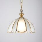 Ophaan Traditional Art Brass Glass Pendant Light