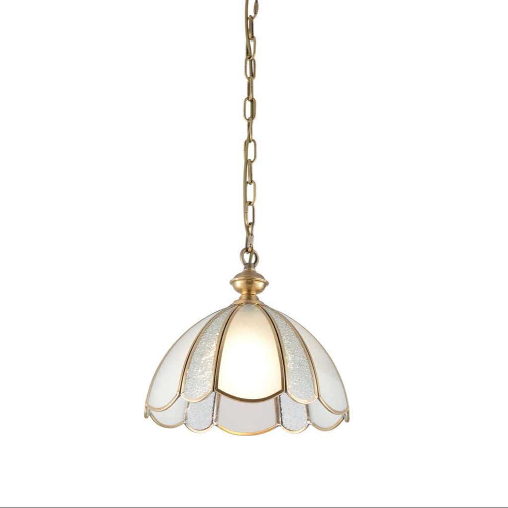 Ophaan Traditional Art Brass Glass Pendant Light
