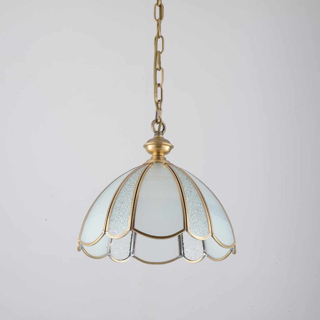 Ophaan Traditional Art Brass Glass Pendant Light