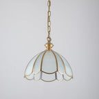 Ophaan Traditional Art Brass Glass Pendant Light