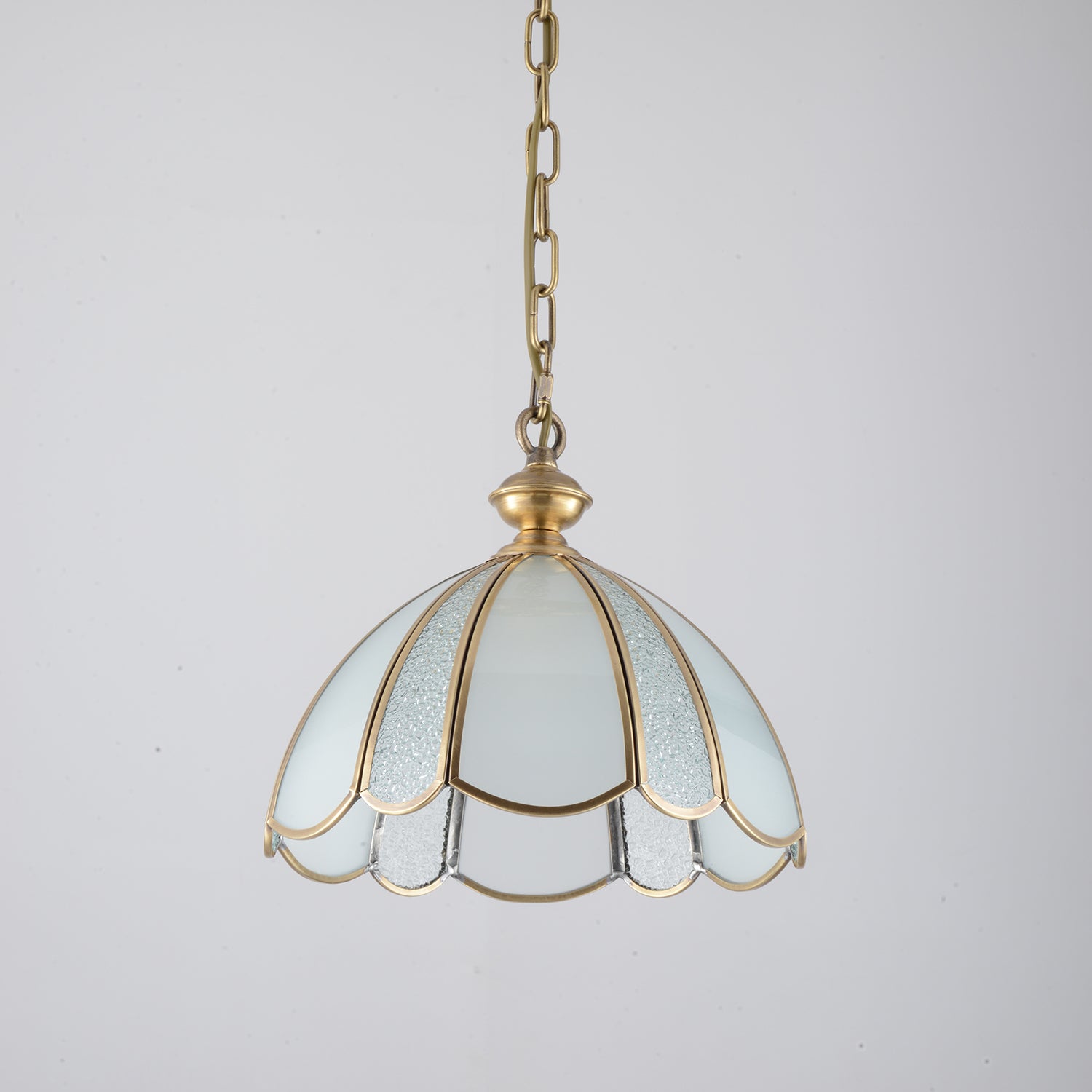 Ophaan Traditional Art Brass Glass Pendant Light
