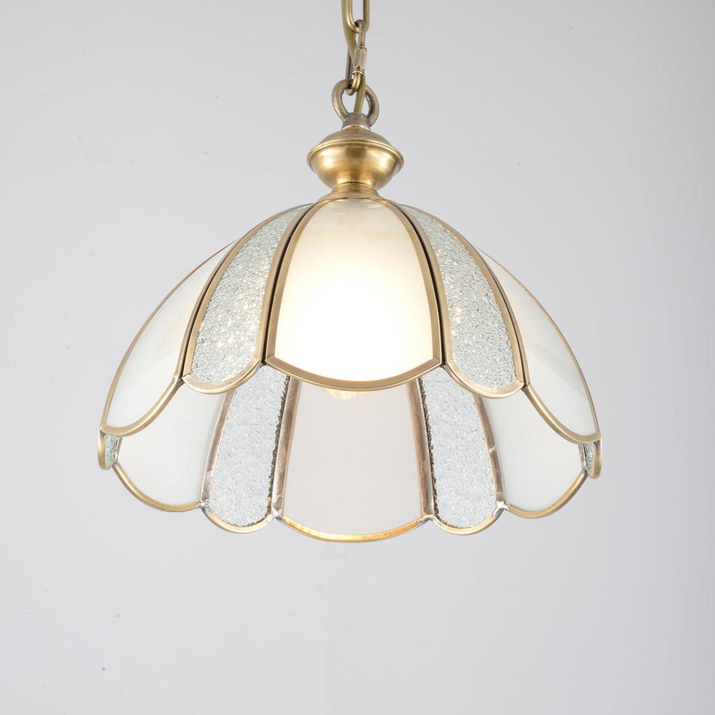 Ophaan Traditional Art Brass Glass Pendant Light
