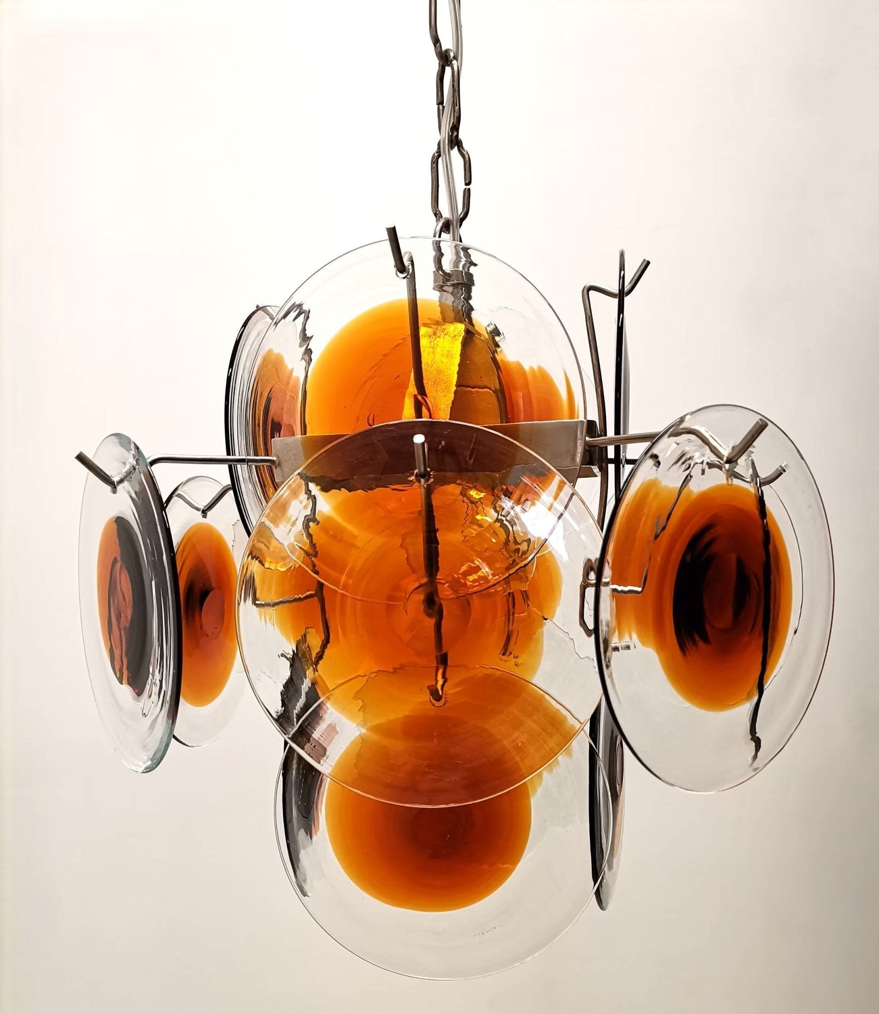 Aurora Chandelier Murano Glass Disc Mid Century
