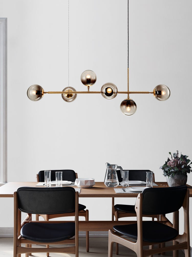 Lustra Pendant Lamp Orb Brass Glass for Living Room