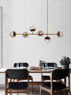 Lustra Pendant Lamp Orb Brass Glass for Living Room