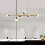 Lustra Pendant Lamp Orb Brass Glass for Living Room