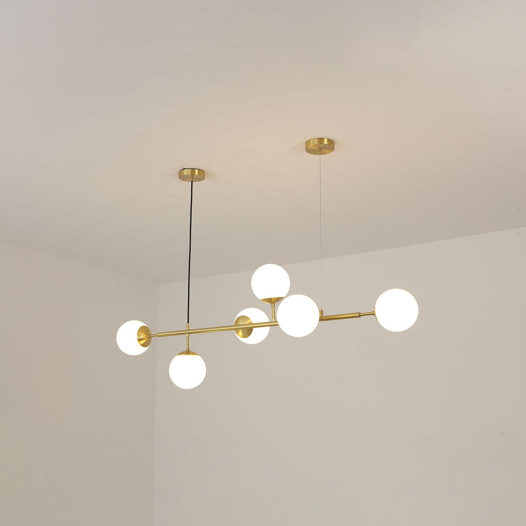Lustra Pendant Lamp Orb Brass Glass for Living Room