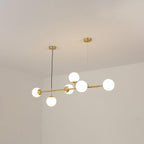 Lustra Pendant Lamp Orb Brass Glass for Living Room