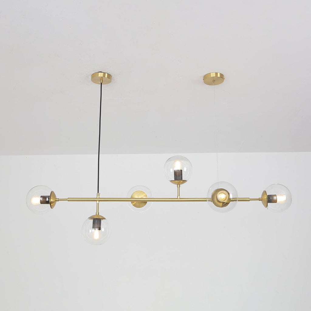 Lustra Pendant Lamp Orb Brass Glass for Living Room