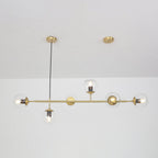 Lustra Pendant Lamp Orb Brass Glass for Living Room