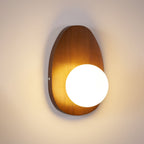 Nylaeiel Nordic Art Plug-in Walnut Glass Wood Wall Lamp