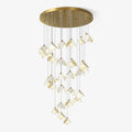 Cithayra Geometric Glass Brass Chandelier