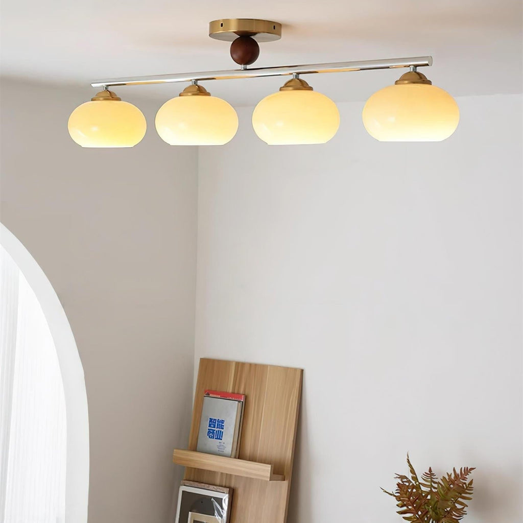 Aubrelle 4-Light Amber Glass Globe Ceiling Fixture