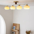 Aubrelle 4-Light Amber Glass Globe Ceiling Fixture