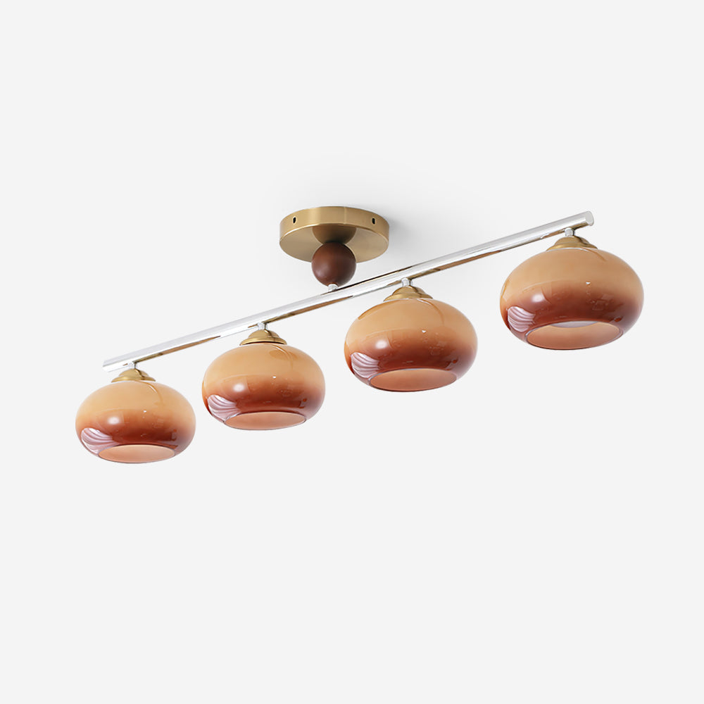 Aubrelle 4-Light Amber Glass Globe Ceiling Fixture