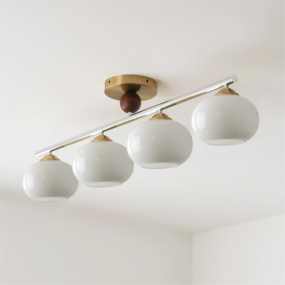 Aubrelle 4-Light Amber Glass Globe Ceiling Fixture