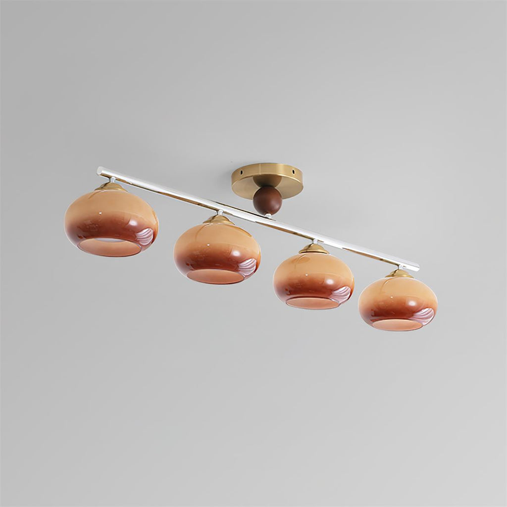 Aubrelle 4-Light Amber Glass Globe Ceiling Fixture