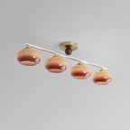 Aubrelle 4-Light Amber Glass Globe Ceiling Fixture