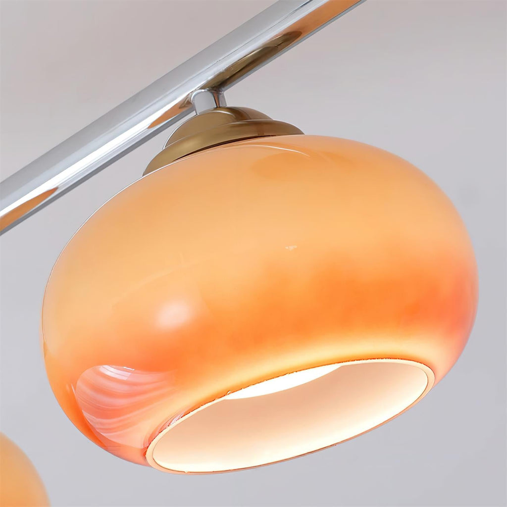 Aubrelle 4-Light Amber Glass Globe Ceiling Fixture