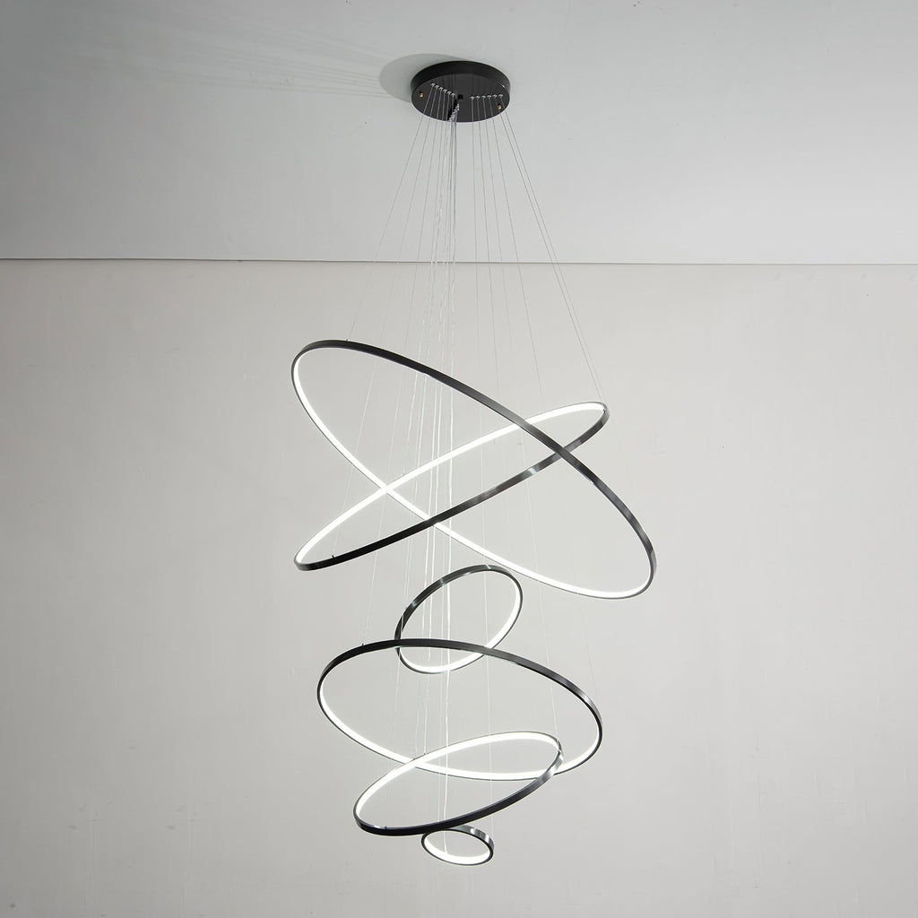 Arthaila Modern Minimalist Rings Brass Plastic Chandelier