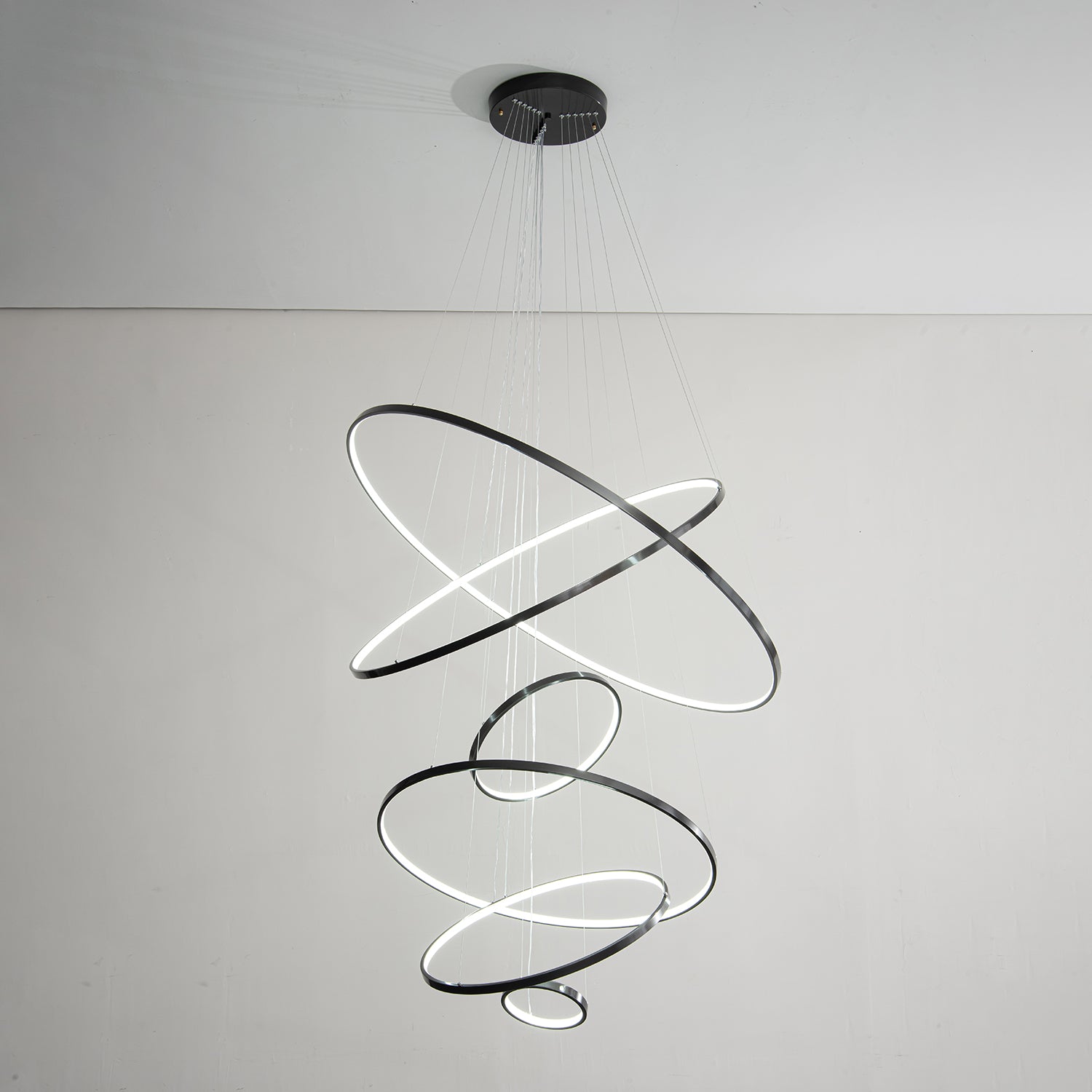 Arthaila Modern Minimalist Rings Brass Plastic Chandelier
