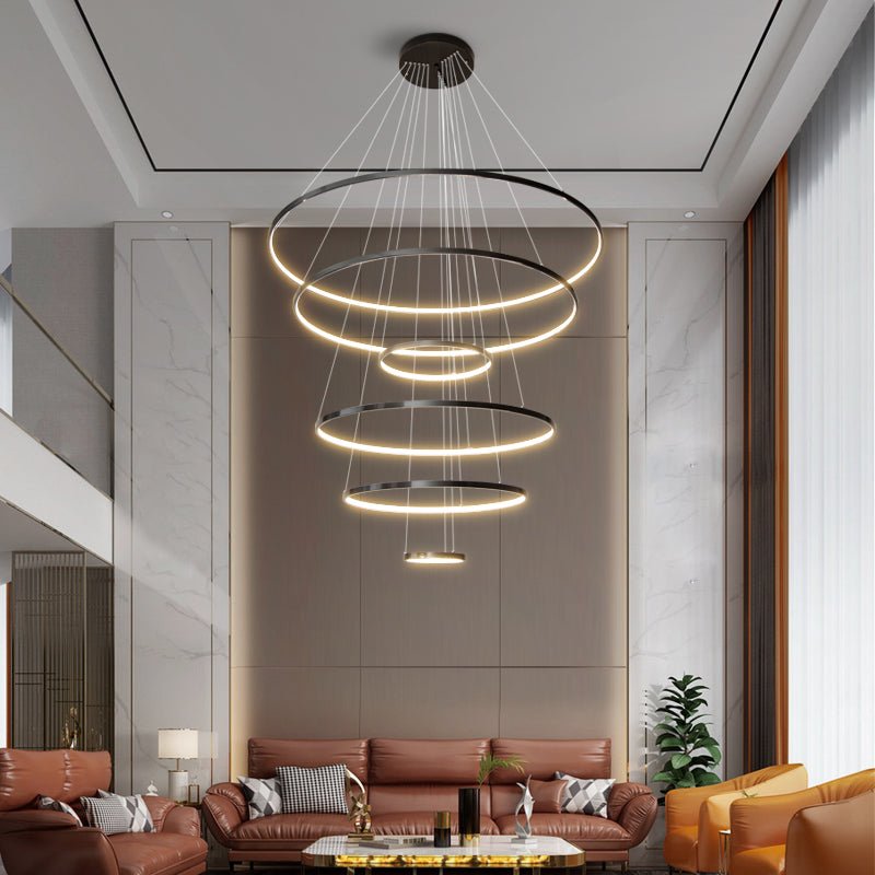 Arthaila Modern Minimalist Rings Brass Plastic Chandelier