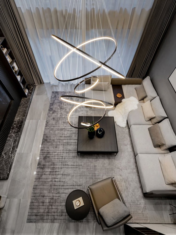Arthaila Modern Minimalist Rings Brass Plastic Chandelier