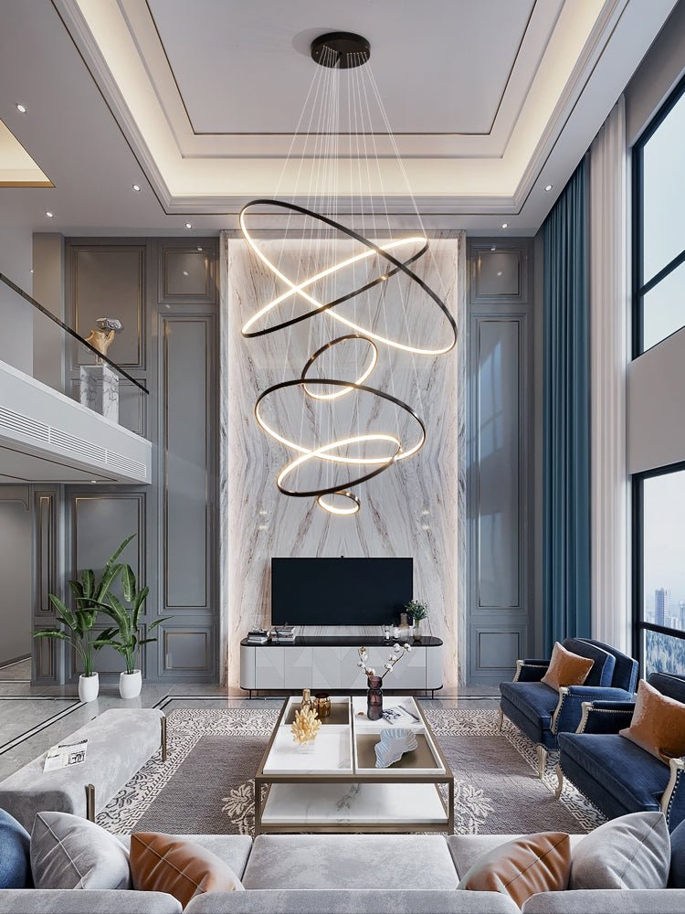 Arthaila Modern Minimalist Rings Brass Plastic Chandelier