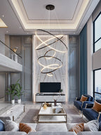 Arthaila Modern Minimalist Rings Brass Plastic Chandelier