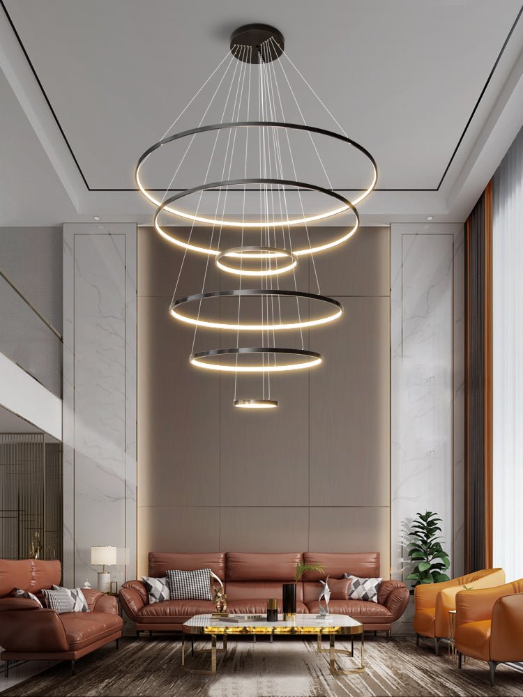 Arthaila Modern Minimalist Rings Brass Plastic Chandelier