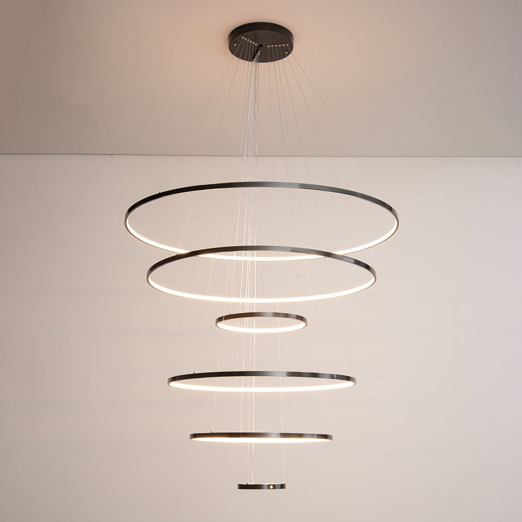 Arthaila Modern Minimalist Rings Brass Plastic Chandelier